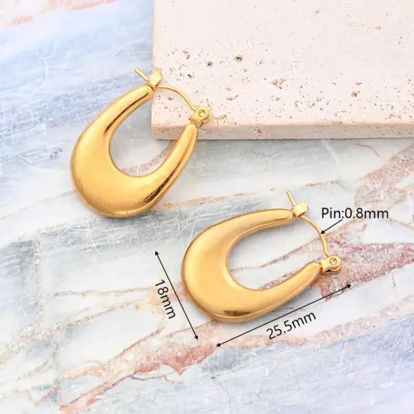 Wholesale 1 Pair/Package IG Style Casual Simple Style Geometric Simple Solid Color Irregular Polishing Plating 304 Stainless Steel 18K Gold Plated Earrings