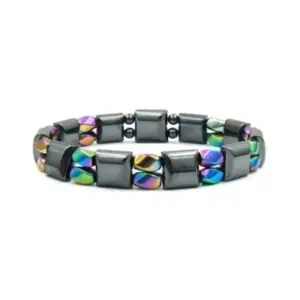 Double Row Colorful Diamond Hematite Bracelets