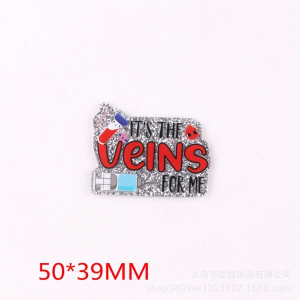 Wholesale New loose pink cartoon clothes medical letter personalized bag jewelry acrylic pin cute DIY patch