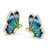 oly-8cadbbfd99d42d9cbcaae2a9631ea9dc Wholesale Yansheng Jewelry European and American Hot Selling Fashion Butterfly Alloy Oil opping Earrings with Diamond Painting Oil with Diamond Insect Earrings