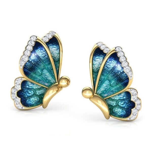 oly-8cadbbfd99d42d9cbcaae2a9631ea9dc Wholesale Yansheng Jewelry European and American Hot Selling Fashion Butterfly Alloy Oil opping Earrings with Diamond Painting Oil with Diamond Insect Earrings