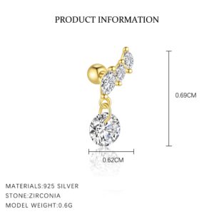 E4638-gold color/single / 925 silver