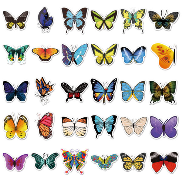 Wholesale 58 Cartoon Color Butterfly Personality Insect Luggage Motorcycle Laptop Car Decoration Stickers