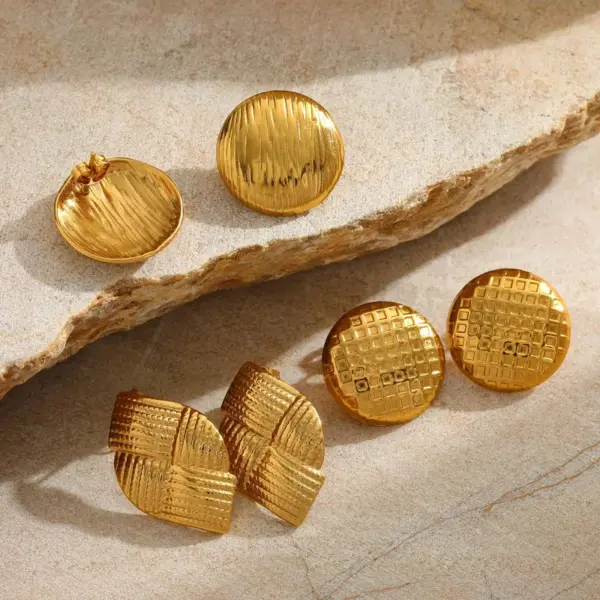 Wholesale 1 Pair Casual Basic Simple Style Geometric Circle 304 Stainless Steel 18K Gold Plated Ear Studs