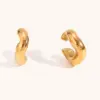 Wholesale PVD Coated Real Gold Plated Geometric Stainless Steel Basic Classic Style Waterproof Non Tarnish Ear Cuffs