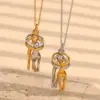 Wholesale PVD Coated Real Gold Plated 18K Human 304 Stainless Steel Vintage Style Classic Waterproof Non Tarnish Pendant Necklace