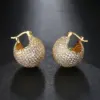 Wholesale Hip-hop Ball Copper Plating Inlay Zircon Earrings 1 Pair