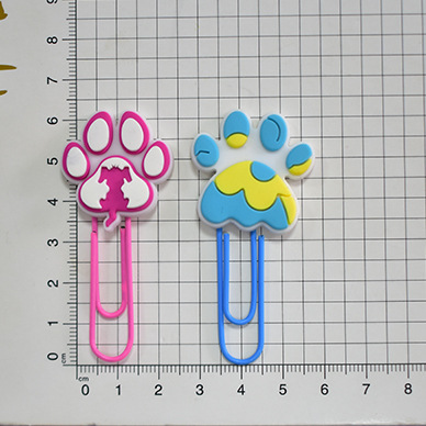 Wholesale Random 50pcs Cute colo dog claw footprints paper clips metal bookmarks