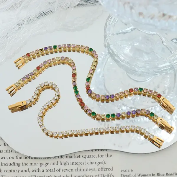 Wholesale PVD Coated Real Gold Plated 18K Gold Geometric 304 Stainless Steel Fashion Waterproof Non Tarnish 304 Stainless Steel Bracelets