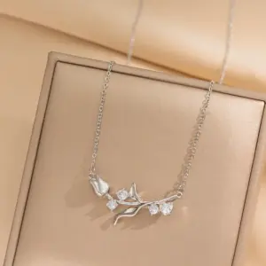 418 Silver Tulip Necklace