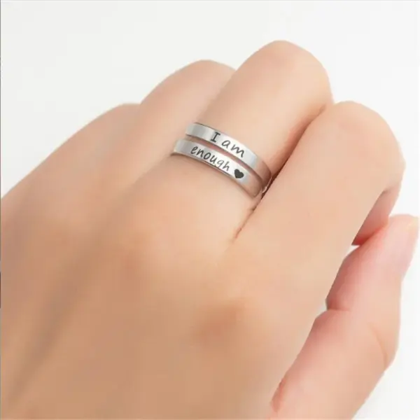 Wholesale Fashion Letter Stainless Steel Plating Open Ring 1 Piece
