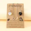 Wholesale Fashion Stainless Steel Sun And Moon Friendship Card Heart-shaped Natural Stone Clavicle Chain