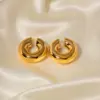 304 Stainless Steel C Shape PVD Coated 18K Gold Plated Simple Style Plating Gold Ear Clips