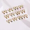 Wholesale PVD Coated Gold Plated Geometric 201 Stainless Steel Vintage Style Simple Style Waterproof Non Tarnish 304 Stainless Steel Earrings