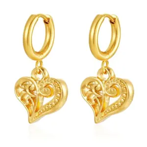 Golden Flower Heart-Shaped Ear Clip MS-683