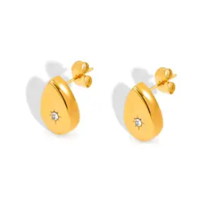 【XKE0211】Water Drop Star Earrings / Gold