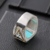 Wholesale Zhenrong wish North American Indian God Beast Western honor Thunderbird feather turquoise two-color electroplated ring