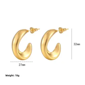 Hollow shaped C- Gold / 18K