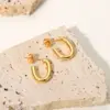 Wholesale Fashion Geometric Plating 304 Stainless Steel No Inlaid PVD Coated Earrings