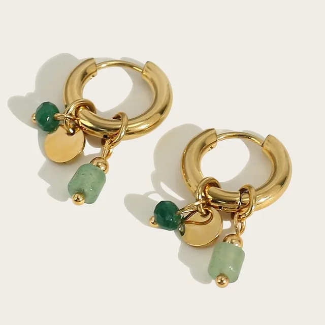 Wholesale 1 Pair Simple Style Solid Color Plating Stainless Steel Gold Plated op Earrings