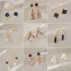 1 Pair Fashion Letter Square Heart Shape Inlay Imitation Pearl Alloy Artificial Gemstones Earrings