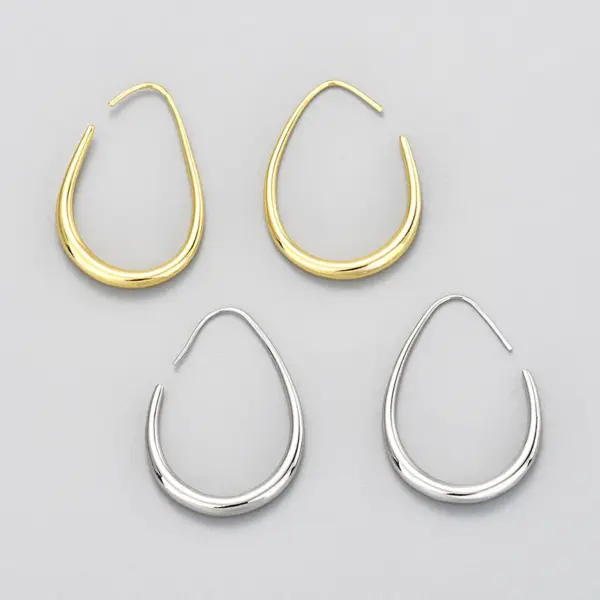Wholesale Exaggerated Circle Drop Earrings Women's Personalized Retro Hong Kong Style Simple Cold Style Earrings Gold-plated Earrings