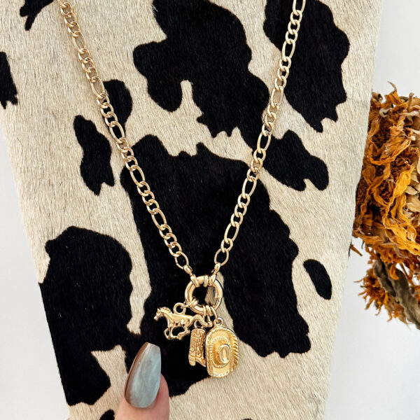 oly-8cf38d2704ebc140a695b2fc3574d420 Wholesale European and American Cross-border Jewelry Fashion Boots Cowboy Hat Necklace Personality All-match Hip-hop Horse Western Style Necklace