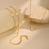 Wholesale PVD Coated Real Gold Plated 18K Gold Heart Shape 201 Stainless Steel IG Style Waterproof Non Tarnish 201 Stainless Steel Lobster Trigger Clasp Closure Chain Bracelet Necklace