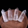 Wholesale White crystal column white crystal single pointed prism white crystal raw stone polished hexagonal prism crystal ornaments factory straight hair