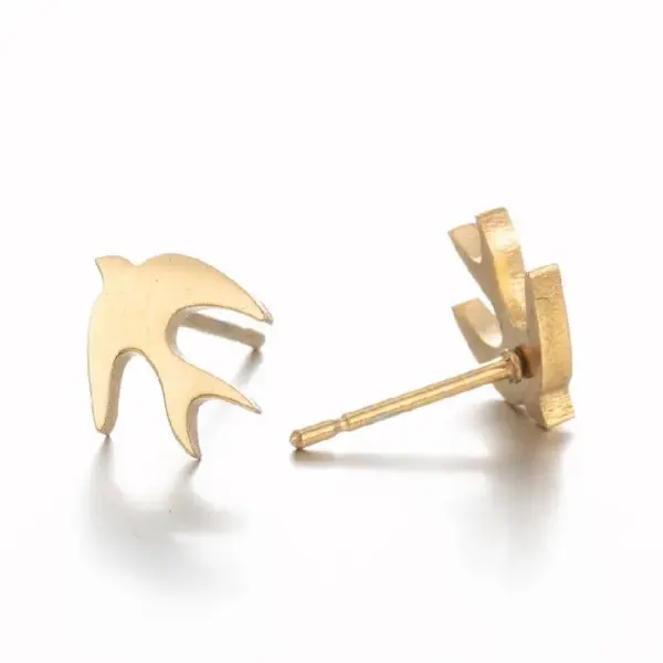 Wholesale PVD Coated Real Gold Plated Mermaid Stainless Steel Simple Style Waterproof Non Tarnish Earrings