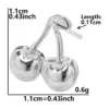 Wholesale Ion Plating (IP) Real Gold Plated 18K Gold Scallop Moon Cherry 304 Stainless Steel Basic Modern Style Classic Style Waterproof Non Tarnish Ear Studs