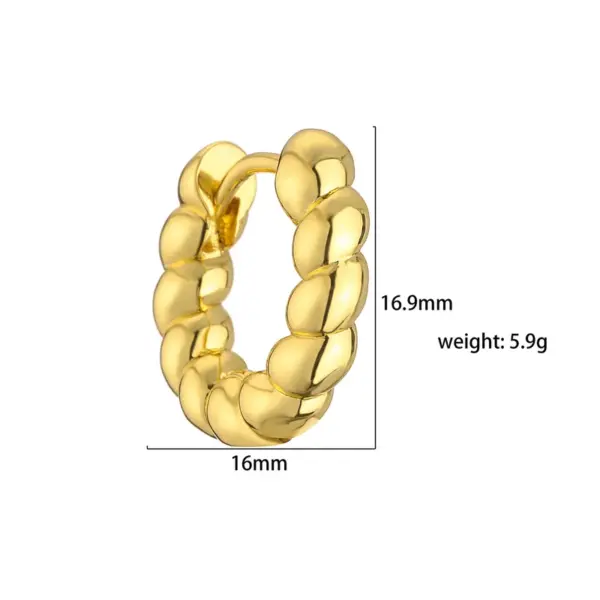 Wholesale 1 Pair Fashion Twist Plating Copper Gold Plated Earrings