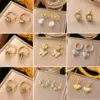 PVD Coated Real Gold Plated Geometric 304 Stainless Steel Simple Style Commute Waterproof Non Tarnish Drop Earrings Ear Studs
