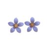 Wholesale 925 Silver Needle Spring and Summer New Arrival Flower Earrings Women's Sweet Girly Elegant Metal Spray-painted Five-leaf Flower Stud Earrings