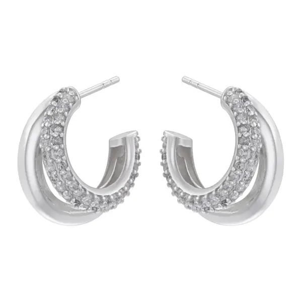 Wholesale 1 Pair Exaggerated Luxurious Shiny C Shape Star Side Stripe Plating Inlay Copper Zircon 18k Gold Plated Ear Studs