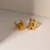 Wholesale PVD Coated Real Gold Plated 18K Gold Solid Color 304 Stainless Steel IG Style Waterproof Non Tarnish 304 Stainless Steel Ear Cuffs
