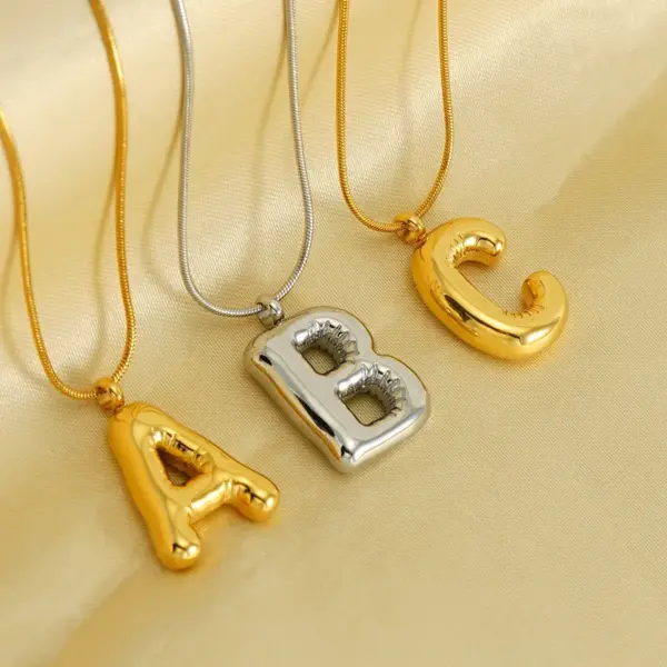 Wholesale Titanium Steel Hip-Hop Letter Plating Pendant Necklace