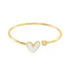 Wholesale Simple Style Heart Shape 304 Stainless Steel Bangle In Bulk