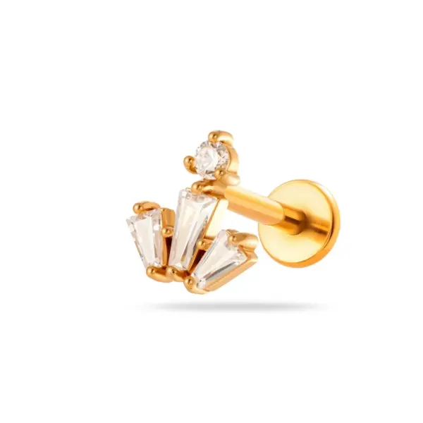 Wholesale Minimalist 316 Stainless Steel Internal Thread Micro Pave Zircon Fashion Spider Heart Lip Stud Ear Bone Stud Soft Cartilage Piercing Ear Jewelry