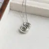 Wholesale Simple Style Classic Style Letter Copper Silver Plated Pendant Necklace In Bulk