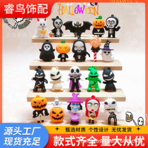Wholesale Rn055 Halloween Series Cartoon Soft Plastic Doll Pendant Accessories Halloween Blind Box Toy Crafts Accessories