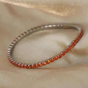 E048-Orange Zircon Steel Bracelet