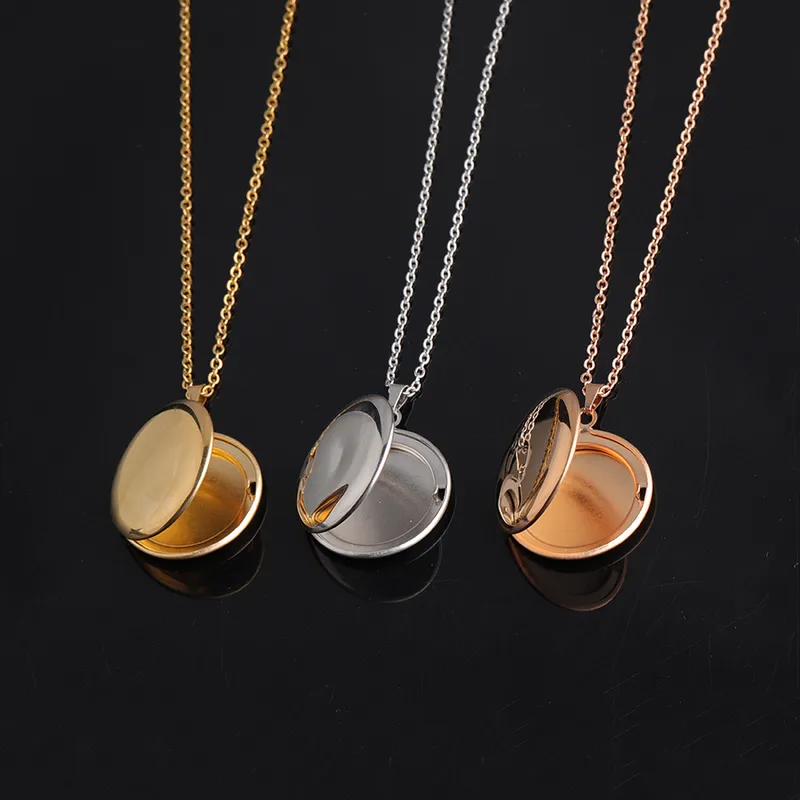 Wholesale Jewelry Modern Style Classic Style IG Style Round Customization Laser Engraving 304 Stainless Steel Plating Pendant Necklace