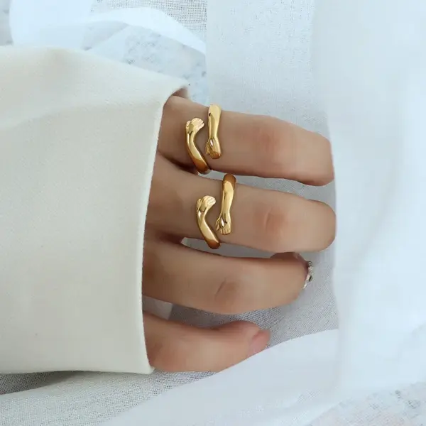 PVD Coated Real Gold Plated 18K Gold Geometric 304 Stainless Steel Fashion Waterproof Non Tarnish