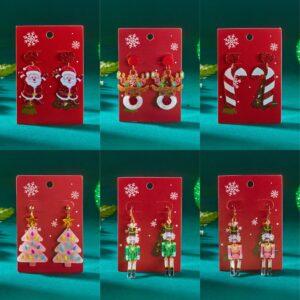 oly-8d4d8d3bfddb6f150a386cd57f975489 Wholesale New European and American cross-border Christmas series earrings, fashionable and versatile, Christmas heart and reindeer acrylic earrings wholesale.