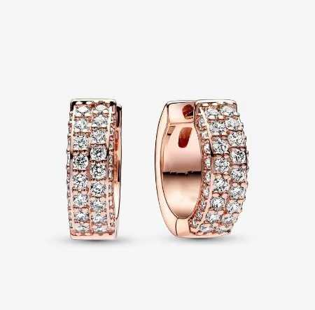 Wholesale Electroplating Rose Golden Plated Silver Plated Heart Shape Candy Flower Copper Simple Style Commute Plating Inlay Earrings Ear Studs