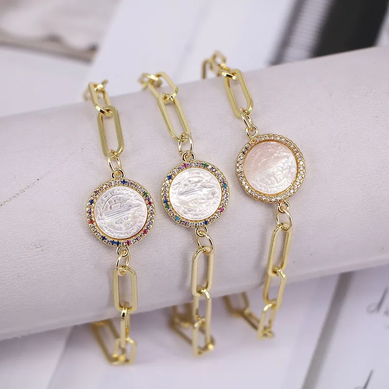 Wholesale Copper Plating Geometric Artificial Gemstones Copper Bracelets