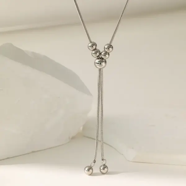 Wholesale PVD Coated Real Gold Plated 18K Solid Color 304 Stainless Steel Vacation Artistic Streetwear Waterproof Non Tarnish Pendant Necklace