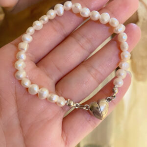 6# bracelet-white heart-shaped freshwater pearl