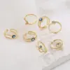 Wholesale Fashion Copper Plating 18k Gold Zircon Dripping Devil's Eye Geometric Open Ring Female New